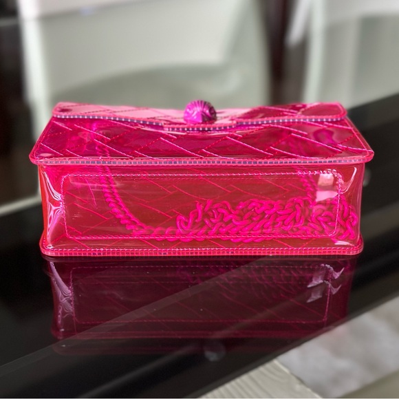 Kurt Geiger Hot Pink Clear Small Kensington Bag - Picture 6 of 6